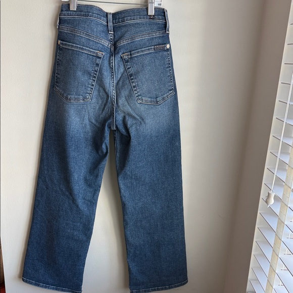 7 For All Mankind Blue Flare Jeans - Picture 2 of 7